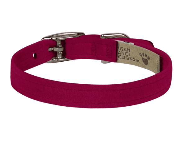 A colorful, stylish dog collar made of durable fabric, perfect for small to medium pets, featuring adjustable sizing and a secure metal buckle for comfortable, fashionable pet accessories.